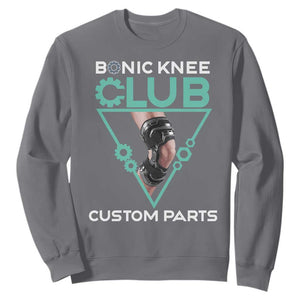Funny Knee Replacement Surgery Sweatshirt Bionic Knee Club Custom Parts TS02 Charcoal Print Your Wear