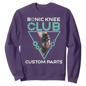 Funny Knee Replacement Surgery Sweatshirt Bionic Knee Club Custom Parts TS02 Purple Print Your Wear