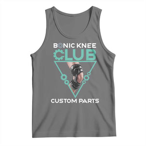 Funny Knee Replacement Surgery Tank Top Bionic Knee Club Custom Parts TS02 Black Heather Print Your Wear