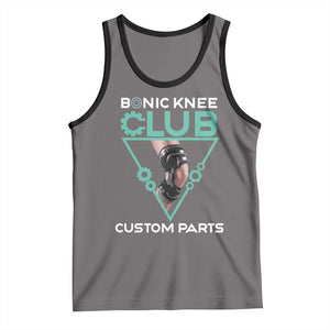 Funny Knee Replacement Surgery Tank Top Bionic Knee Club Custom Parts TS02 Deep Heather Black Print Your Wear