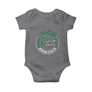 Funny Knee Replacement Survivor Baby Onesie Bionic Knee Club Custom Parts TS02 Charcoal Print Your Wear