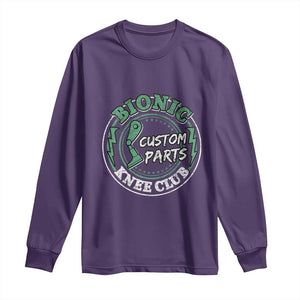 Funny Knee Replacement Survivor Long Sleeve Shirt Bionic Knee Club Custom Parts TS02 Purple Print Your Wear