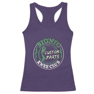 Funny Knee Replacement Survivor Racerback Tank Top Bionic Knee Club Custom Parts TS02 Purple Print Your Wear