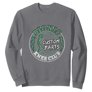 Funny Knee Replacement Survivor Sweatshirt Bionic Knee Club Custom Parts TS02 Charcoal Print Your Wear