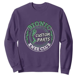 Funny Knee Replacement Survivor Sweatshirt Bionic Knee Club Custom Parts TS02 Purple Print Your Wear