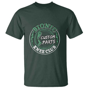 Funny Knee Replacement Survivor T Shirt Bionic Knee Club Custom Parts TS02 Dark Forest Green Print Your Wear