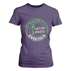 Funny Knee Replacement Survivor T Shirt For Women Bionic Knee Club Custom Parts TS02 Purple Print Your Wear
