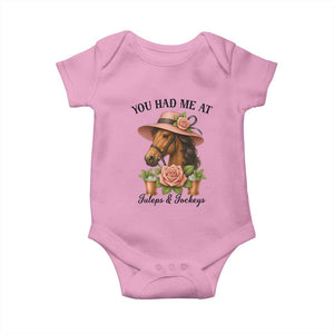Funny Ky Derby Horse Racing Baby Onesie - You Had Me At Juleps and Jockeys Derby Day Gift TS02 Light Pink Print Your Wear