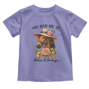 Funny Ky Derby Horse Racing Toddler T Shirt You Had Me At Juleps and Jockeys TS02 Violet Print Your Wear