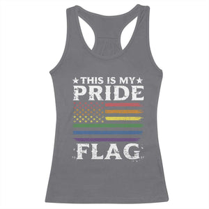 Funny LGBTQ This Is My Pride Flag Racerback Tank Top Rainbow American Flag TS11 Charcoal Print Your Wear