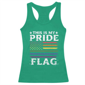 Funny LGBTQ This Is My Pride Flag Racerback Tank Top Rainbow American Flag TS11 Irish Green Print Your Wear