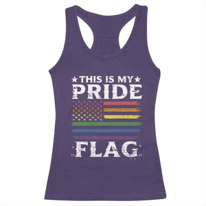 Funny LGBTQ This Is My Pride Flag Racerback Tank Top Rainbow American Flag TS11 Purple Print Your Wear