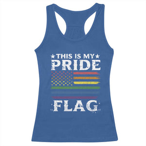 Funny LGBTQ This Is My Pride Flag Racerback Tank Top Rainbow American Flag TS11 Royal Blue Print Your Wear