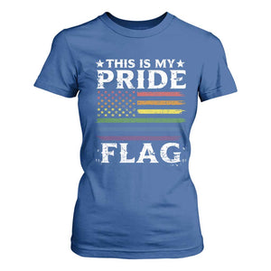 Funny LGBTQ This Is My Pride Flag T Shirt For Women Rainbow American Flag TS11 Royal Blue Print Your Wear