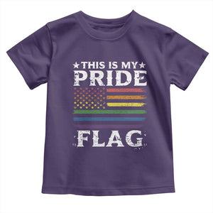 Funny LGBTQ This Is My Pride Flag Toddler T Shirt Rainbow American Flag TS11 Purple Print Your Wear