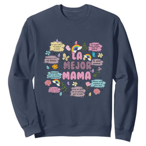 Funny La Mejor Mama Sweatshirt Spanish Latina Mother's Day TS11 Navy Print Your Wear