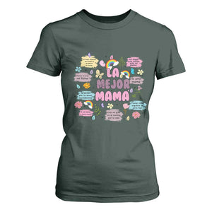 Funny La Mejor Mama T Shirt For Women Spanish Latina Mother's Day TS11 Dark Forest Green Print Your Wear