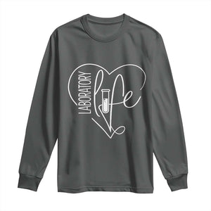 Funny Laboratory Life Lab Chemistry Scientist Long Sleeve Shirt TS11 Dark Heather Print Your Wear
