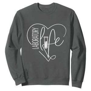 Funny Laboratory Life Lab Chemistry Scientist Sweatshirt TS11 Dark Heather Print Your Wear