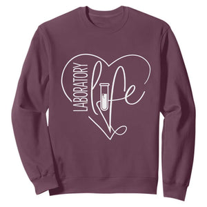 Funny Laboratory Life Lab Chemistry Scientist Sweatshirt TS11 Maroon Print Your Wear