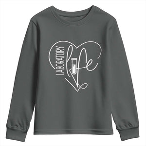Funny Laboratory Life Lab Chemistry Scientist Youth Sweatshirt TS11 Dark Heather Print Your Wear