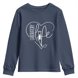 Funny Laboratory Life Lab Chemistry Scientist Youth Sweatshirt TS11 Navy Print Your Wear