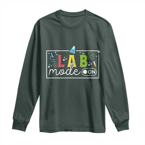 Funny Laboratory Scientist Long Sleeve Shirt Lab Mode On Chemistry Medical TS11 Dark Forest Green Print Your Wear