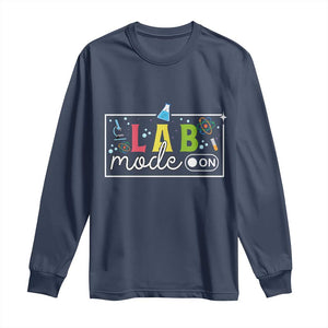 Funny Laboratory Scientist Long Sleeve Shirt Lab Mode On Chemistry Medical TS11 Navy Print Your Wear