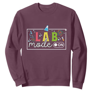 Funny Laboratory Scientist Sweatshirt Lab Mode On Chemistry Medical TS11 Maroon Print Your Wear