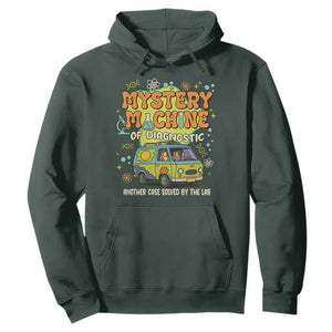Funny Laboratory Week Scientist Hoodie Mystery Machine Of Diagnostic Chemistry Medical Van TS11 Dark Forest Green Print Your Wear