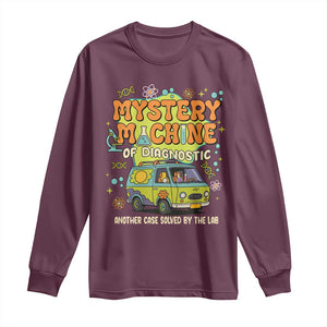 Funny Laboratory Week Scientist Long Sleeve Shirt Mystery Machine Of Diagnostic Chemistry Medical Van TS11 Maroon Print Your Wear