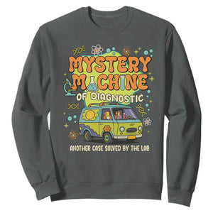 Funny Laboratory Week Scientist Sweatshirt Mystery Machine Of Diagnostic Chemistry Medical Van TS11 Dark Heather Print Your Wear