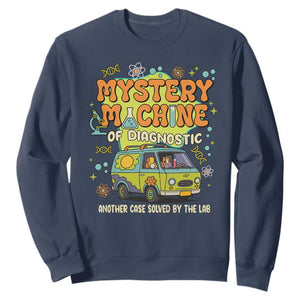 Funny Laboratory Week Scientist Sweatshirt Mystery Machine Of Diagnostic Chemistry Medical Van TS11 Navy Print Your Wear