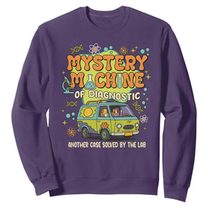 Funny Laboratory Week Scientist Sweatshirt Mystery Machine Of Diagnostic Chemistry Medical Van TS11 Purple Print Your Wear