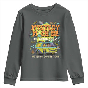 Funny Laboratory Week Scientist Youth Sweatshirt Mystery Machine Of Diagnostic Chemistry Medical Van TS11 Dark Heather Print Your Wear