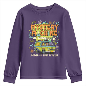 Funny Laboratory Week Scientist Youth Sweatshirt Mystery Machine Of Diagnostic Chemistry Medical Van TS11 Purple Print Your Wear