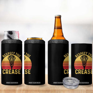 Funny Lacrosse Lax Goalie Goalkeeper 4 in 1 Can Cooler Tumbler Respect The Crease TS11 Print Your Wear