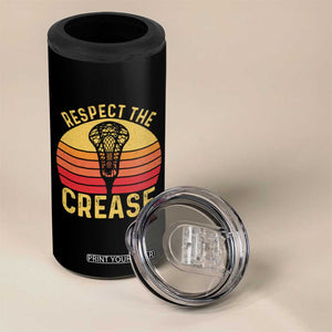 Funny Lacrosse Lax Goalie Goalkeeper 4 in 1 Can Cooler Tumbler Respect The Crease TS11 Print Your Wear