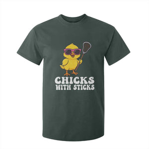 Funny Lax Girl T Shirt For Kid Chicks With Sticks Lacrosse Shooter TS11 Dark Forest Green Print Your Wear