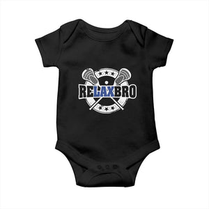Funny Lax Lover Relax Bro Baby Onesie Lacrosse Joke TS11 Black Print Your Wear