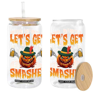 Funny Let's Get Smashed Glass Can Oktoberfest Pumpkin Beer Tyrolean Hat TS11 Black Print Your Wear
