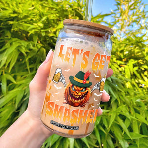 Funny Let's Get Smashed Glass Can Oktoberfest Pumpkin Beer Tyrolean Hat TS11 Print Your Wear