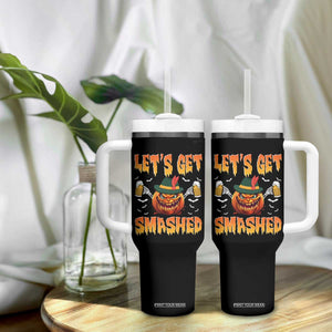 Funny Let's Get Smashed Tumbler With Handle Oktoberfest Pumpkin Beer Tyrolean Hat TS11 Print Your Wear