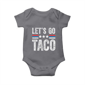 Funny Let's Go Taco Always Chickens Out Baby Onesie Vintage Star Stripes TS11 Charcoal Print Your Wear