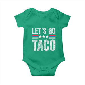 Funny Let's Go Taco Always Chickens Out Baby Onesie Vintage Star Stripes TS11 Irish Green Print Your Wear