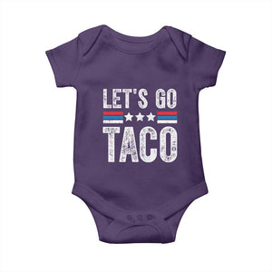 Funny Let's Go Taco Always Chickens Out Baby Onesie Vintage Star Stripes TS11 Purple Print Your Wear