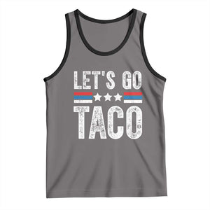 Funny Let's Go Taco Always Chickens Out Tank Top Vintage Star Stripes TS11 Deep Heather Black Print Your Wear