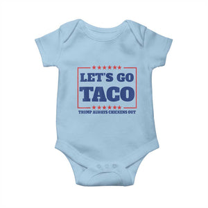 Funny Let's Go Taco Baby Onesie Tacos for President Humor TS02 Light Blue Print Your Wear