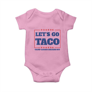 Funny Let's Go Taco Baby Onesie Tacos for President Humor TS02 Light Pink Print Your Wear