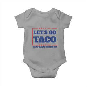 Funny Let's Go Taco Baby Onesie Tacos for President Humor TS02 Sport Gray Print Your Wear